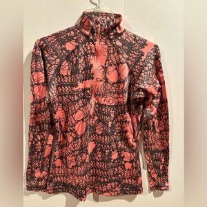 Nike Pro Coral with Pattern Quarter Zip Jacket